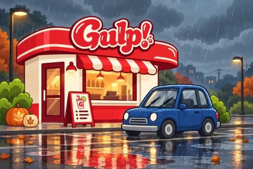 Gulp! on a rainy day